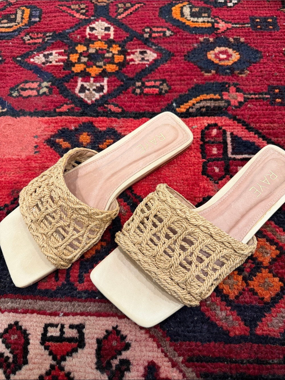 RAYEWomen’s Woven Slide Sandals in Natural